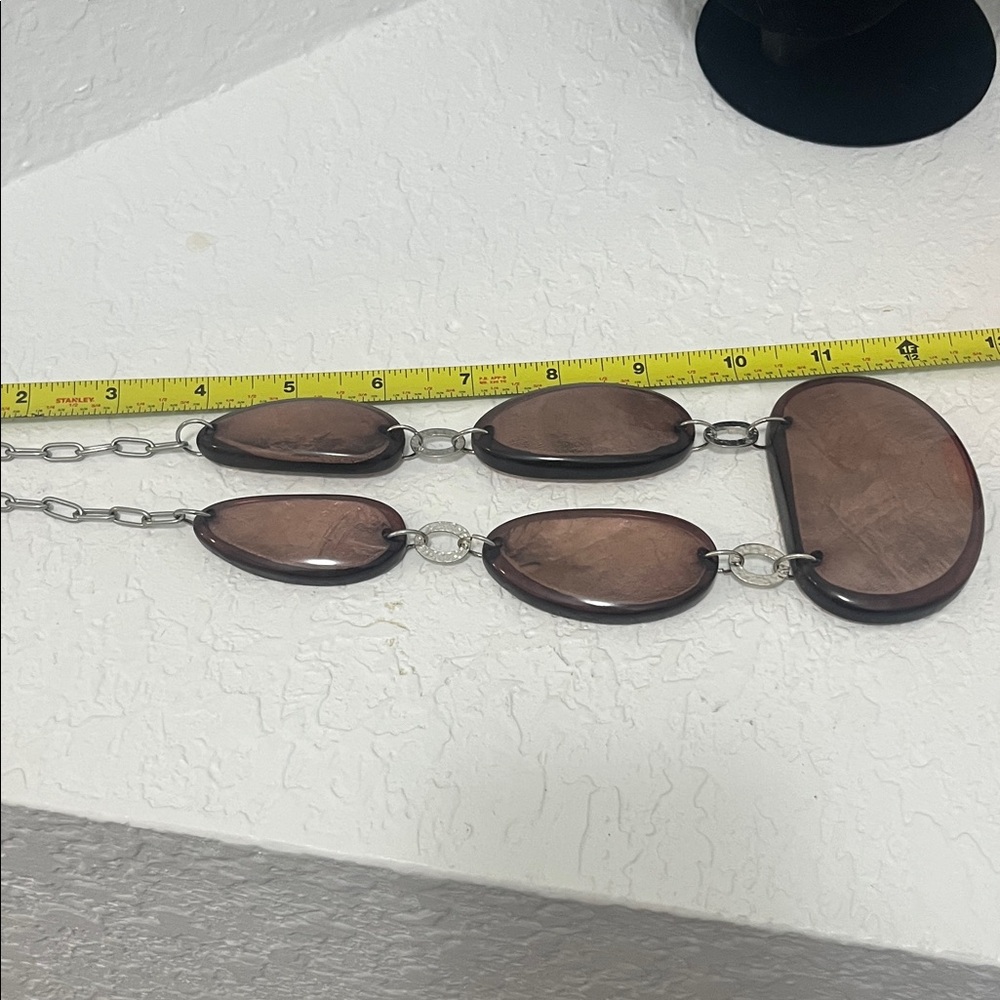 Style & Co. Brown Resin Statement Necklace with Silver Accents - Picture 4 of 5